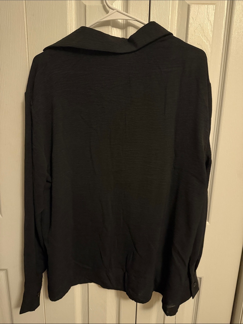 Black Button-Front Women's Blouse - - Picture 4 of 4
